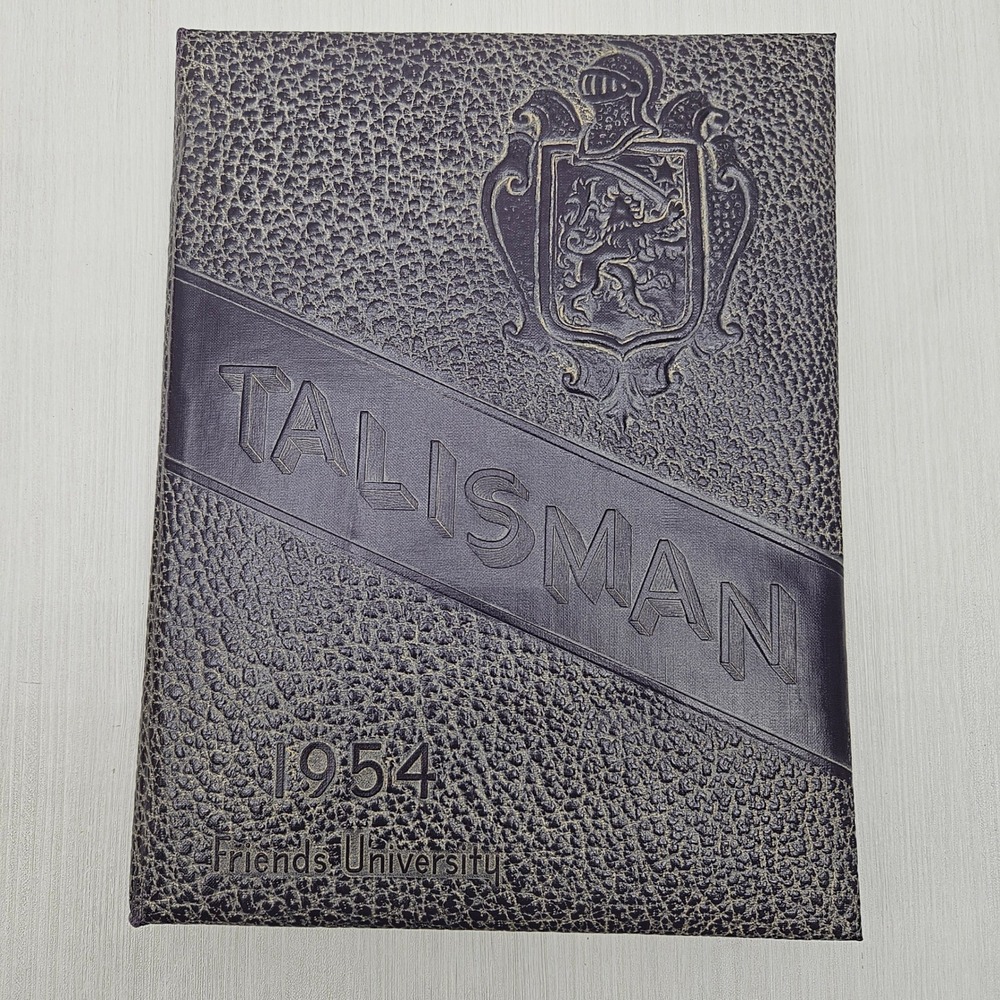 1954 Friends University Talisman Yearbook Wichita Kansas Vintage Hardcover